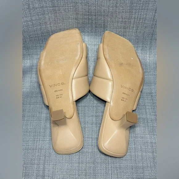 Vince Ceil Mule Sandals Cappuccino Leather Size 10M - Picture 6 of 8